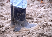 It was the sort of day that sells a lot of Muck brand boots.
