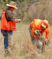 The run is over, and it's a chance to thank the judge as he writes up his scores.