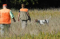 A nice point! Handler and gunner walk in to work the bird.