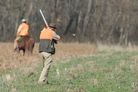 And he does the most important thing a hunt test gunner ever does: he chooses to pull the shot. The judges (who really appreciate not being shot) will make sure the dog gets another try for a retrieve.