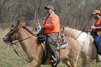 Over in the Junior Test area, we're treated to the less common sight of a judge on mule-back.